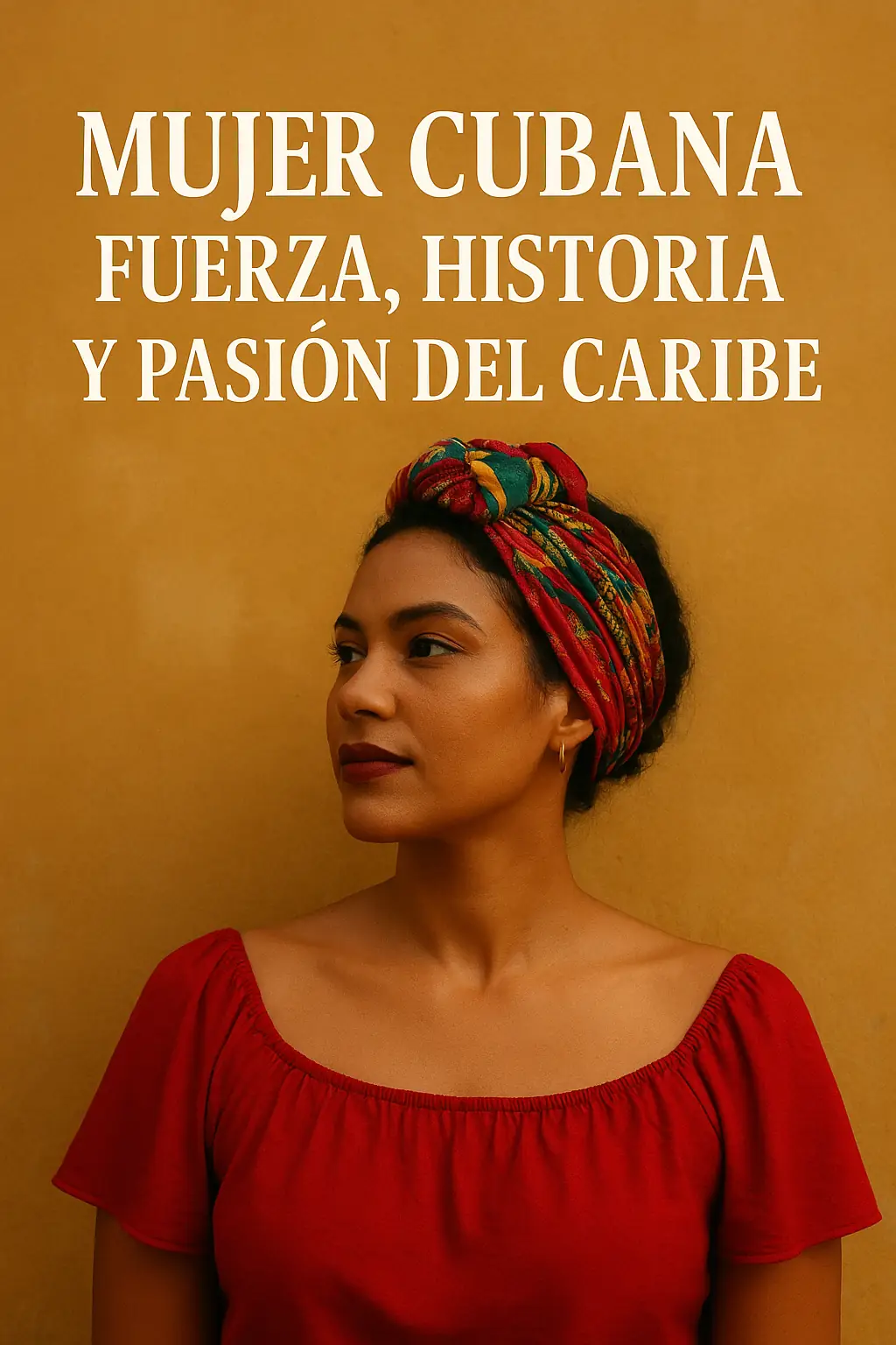“Mujer cubana con fuerza, historia y pasión del Caribe, retrato colorido en La Habana que refleja la belleza y resiliencia femenina.”