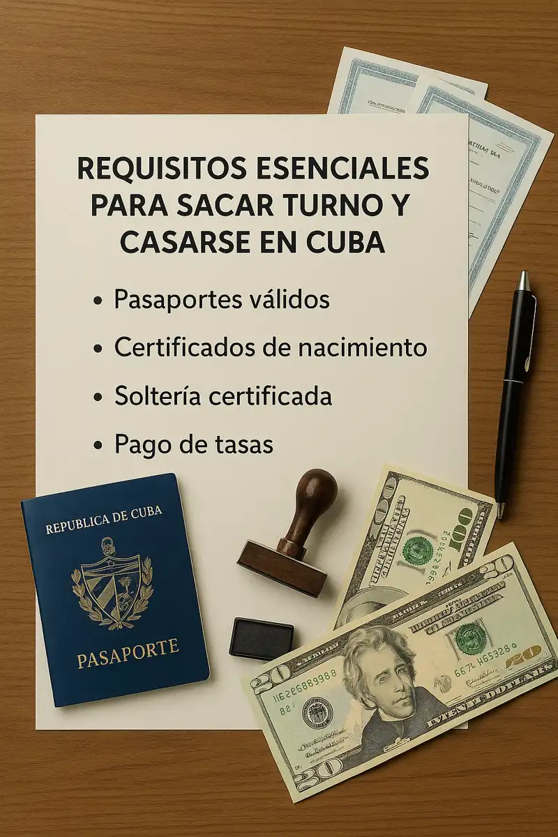 Requisitos esenciales para sacar turno y casarse en Cuba con documentos y pasaporte cubano